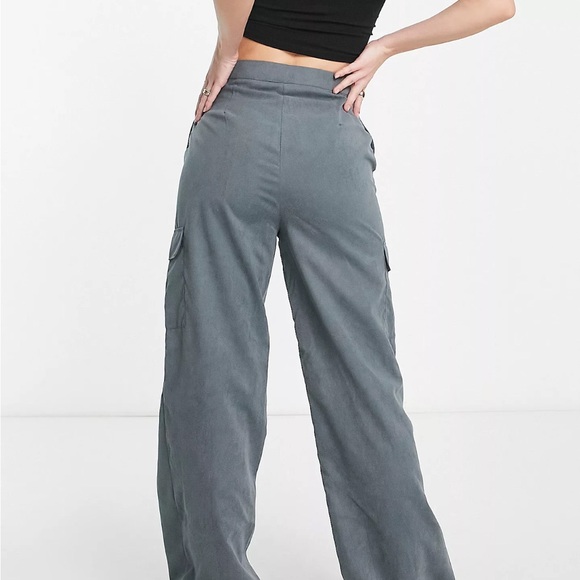 NWOT Lola May Tall tie cuff cargo pants in graphite - Picture 4 of 4